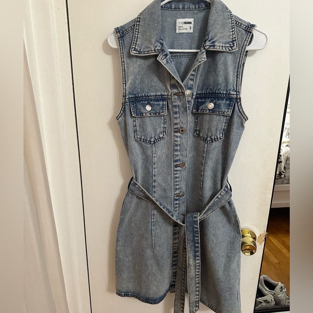Denim midi dress size small